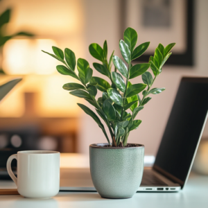 Desk plant with laptop