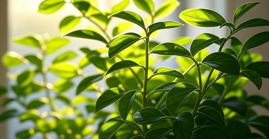 Lush green plant in sunlight