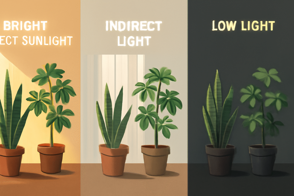 light requirements for different indoor plants