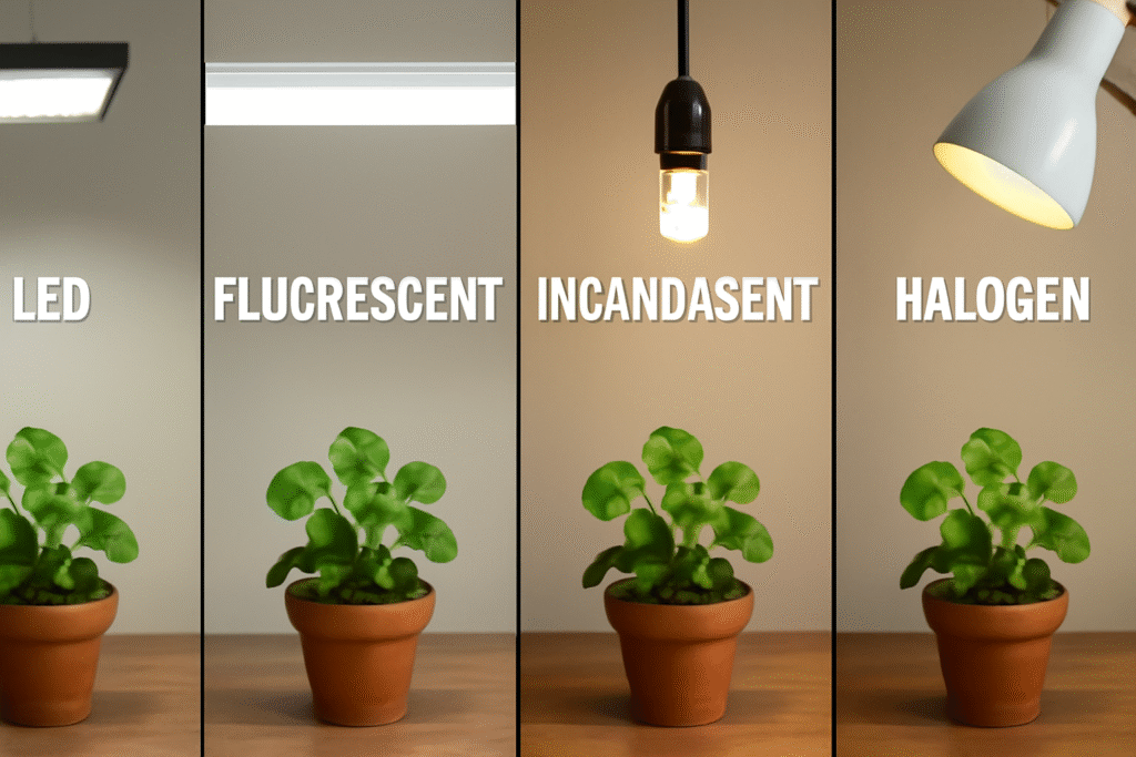 Plants under different lights