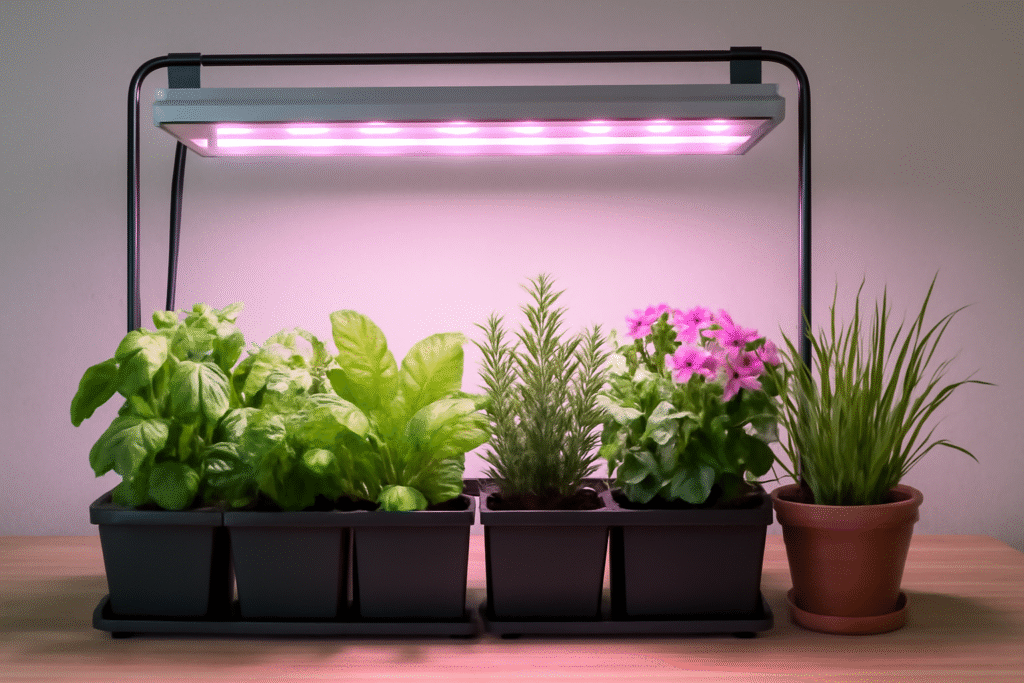 Indoor plants with grow light