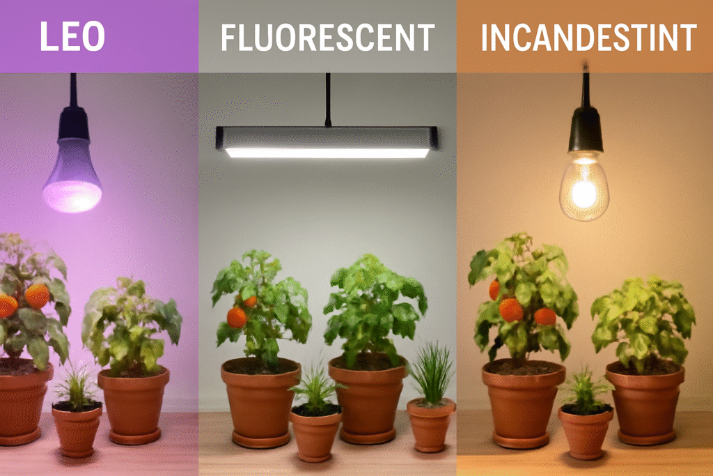 Different light types for plants