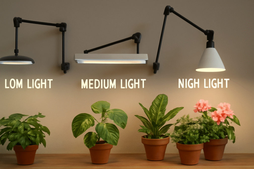 Plants under different lights