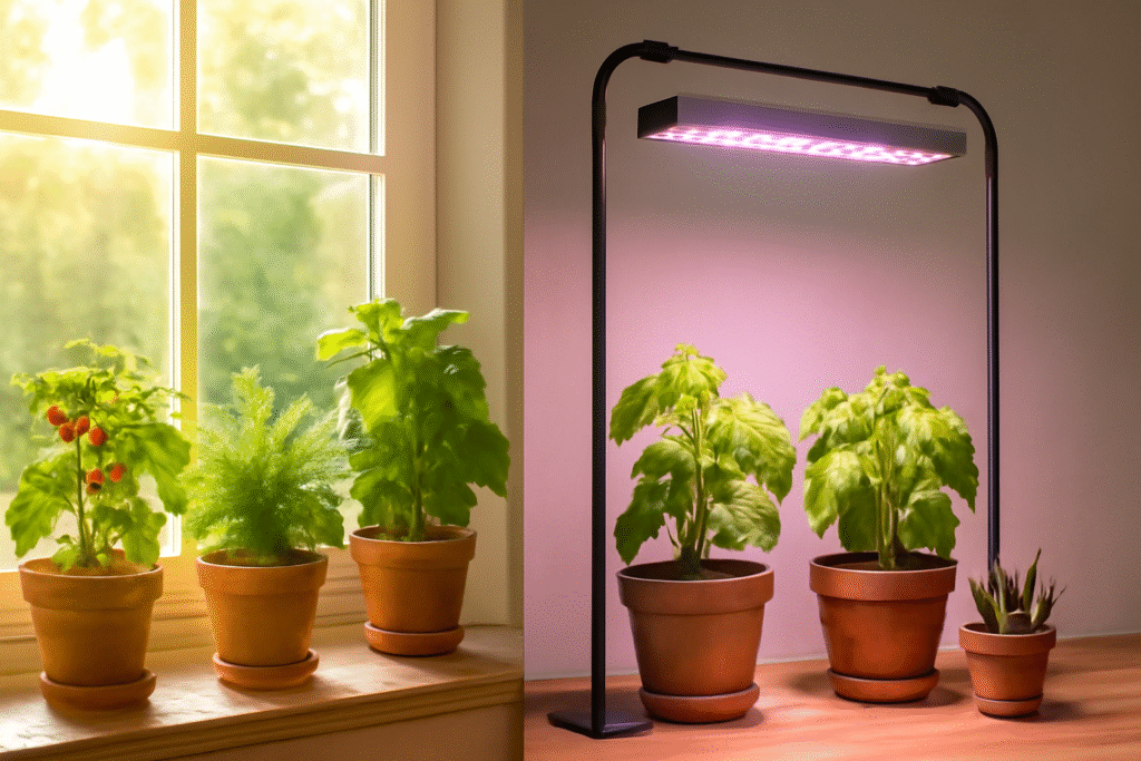 Plants with natural artificial light