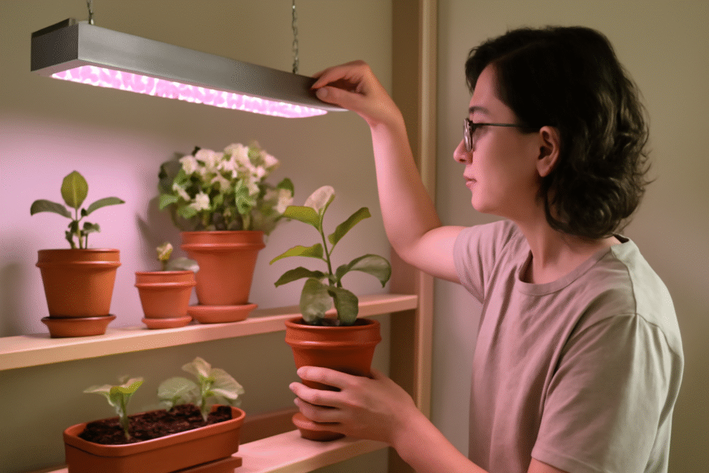 Adjusting grow light plants