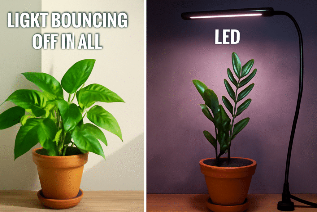 Indoor plants with lighting 