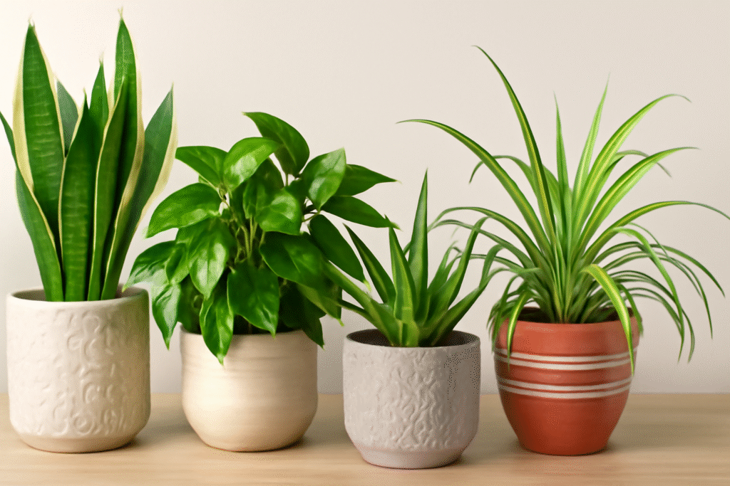 Indoor plants in stylish pots