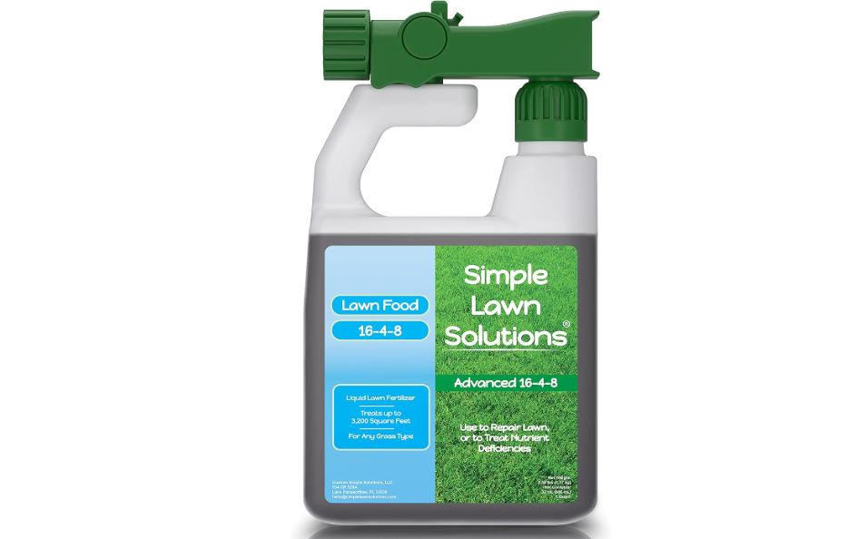  Advanced 16-4-8 Balanced NPK - Lawn Food Quality Liquid Fertilizer - Spring & Summer Concentrated Spray - Any Grass Type - Simple Lawn Solutions (32 Ounce)