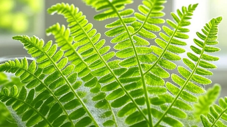 Treating spider mites on a foxtail fern with neem oil spray."