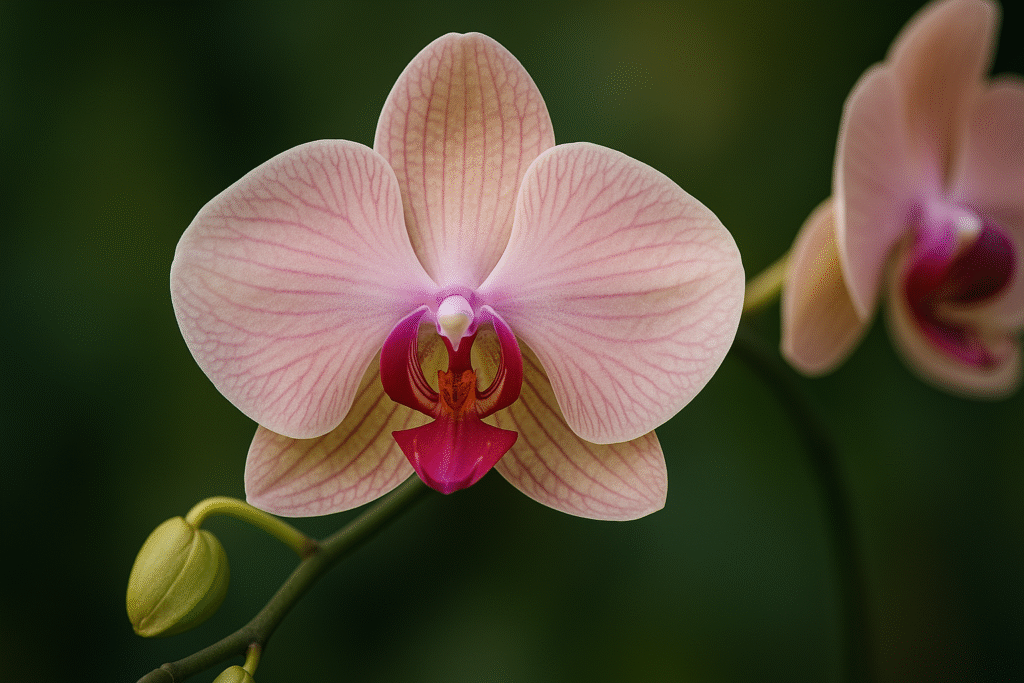 Pink orchid flower close-up