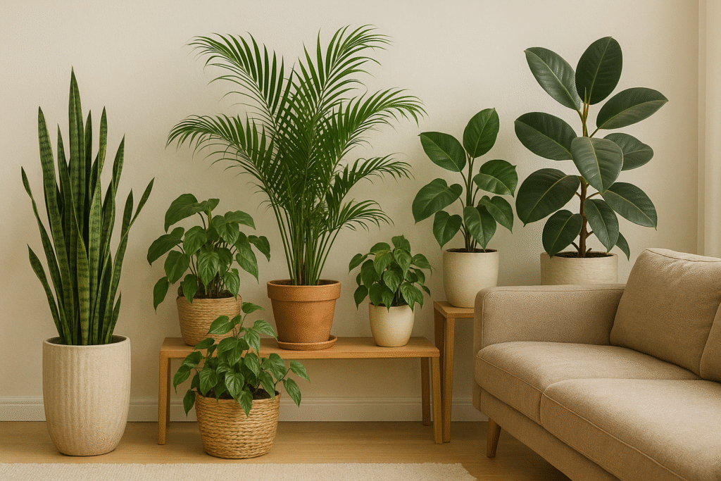 various potted plants