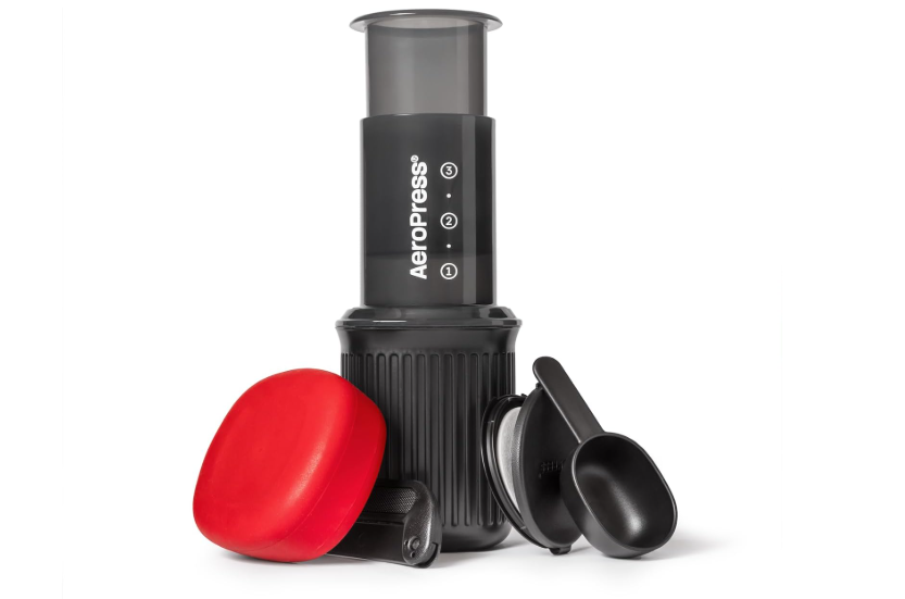  AeroPress Go Travel Coffee Press Kit - 3 in 1 brew method combines French Press, Pourover, Espresso - Full bodied coffee without grit or bitterness - Small...