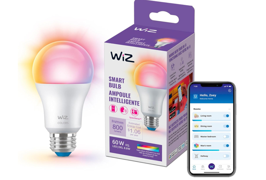 WiZ LED Smart Light Bulbs, Sunset to Sunrise Automation + Motion Detection + Control with Voice or App, Full Color A19 60W 800LM E26 Indoor, Matter...