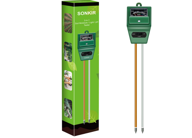 SONKIR Soil pH Meter, MS02 3-in-1 Soil Moisture/Light/pH Tester Gardening Tool Kits for Plant Care, Great for Garden, Lawn, Farm, Indoor & Outdoor Use...