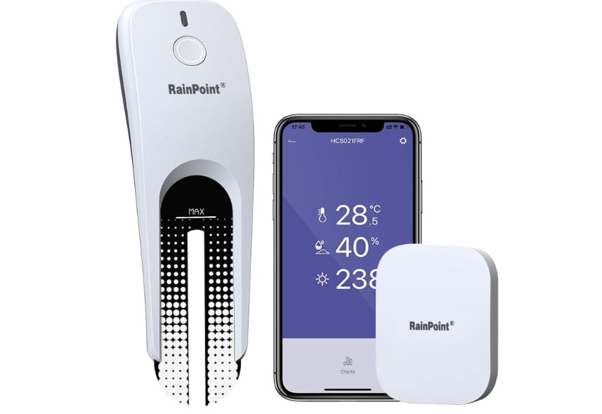 RAINPOINT Wi-Fi Soil Moisture Meter Plants - Hygrometer, Room Thermometer Indoor Soil Tester, Smart Plant Sensor, Temperature Humidity Monitor for Garden...