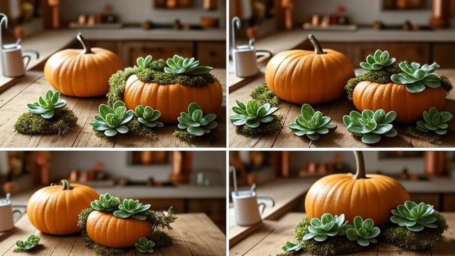 Step-by-step guide to assembling a festive pumpkin with succulents
