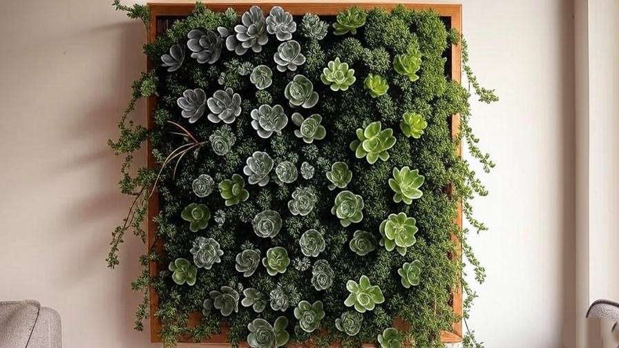 Vertical wall succulents arrangements for small apartment spaces