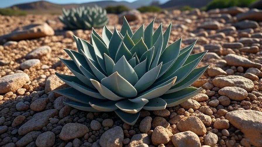 Split rock succulent in natural South African desert habitat mimicking pebbles