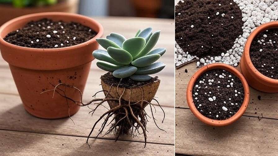 Step-by-step repotting split rock succulent with well-draining soil