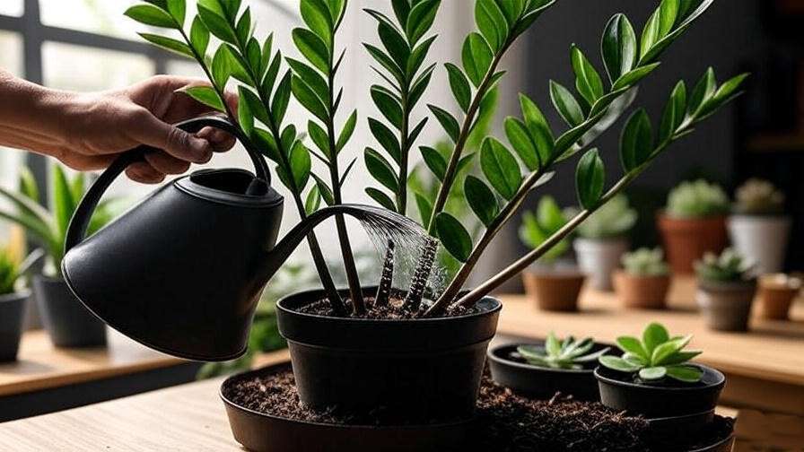 Hands-on care for low light succulents including watering and using a moisture meter in a dim indoor environment.
