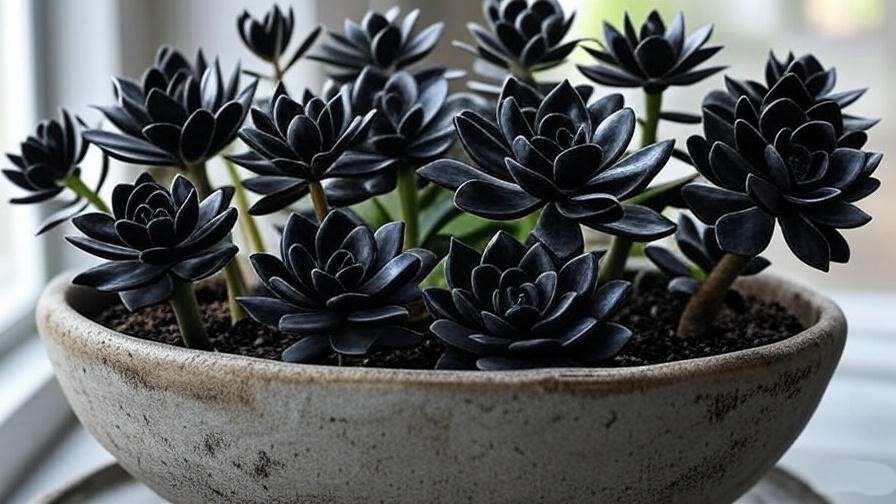 black succulents