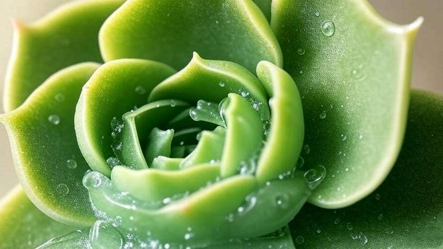 Cross-section of Echeveria succulent leaf showing water storage tissues for indoor plant care guide.