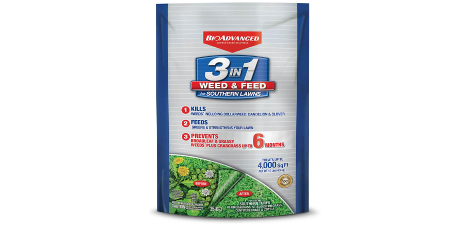  BioAdvanced 3-in-1 Weed and Feed for Southern Lawns, Granules, 10 lb, Outdoor Weed Killer, Lawn Fertilizer