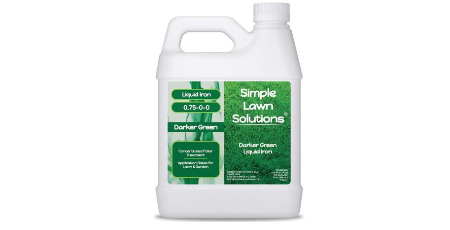  Simple Lawn Solutions - Liquid Iron Fertilizer Darker Green - Chelated Micronutrients - Concentrated Green Booster for Turf Grass, Indoor Plants and Outdoor...