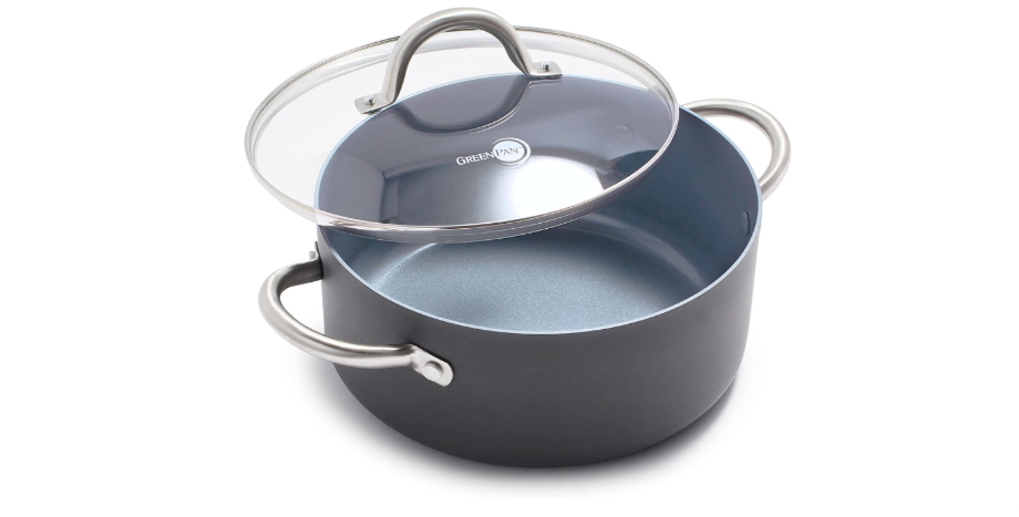 GreenPan Lima Hard Anodized 5QT Stock Pot with Lid, Healthy Ceramic Nonstick, PFAS-Free Nontoxic Pots and Pans, Oven & Broiler Safe Cookware, Stainless...
