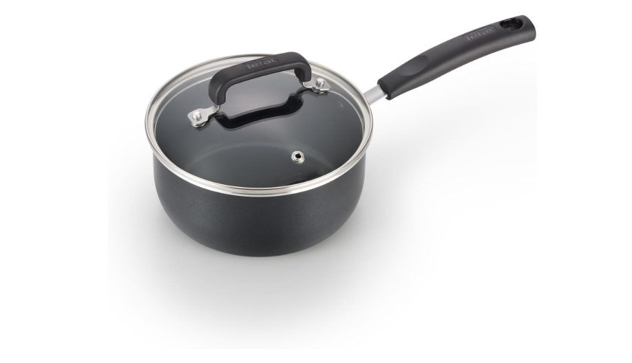 T-fal Signature Non Stick Sauce Pan w/Glass Lid 3 Quart, Oven Broiler Safe 350F, Scratch Resistant, Comfortable handle, Versatile & Convenient, Cookware...