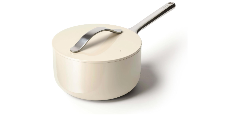  Caraway Nonstick Ceramic Sauce Pan with Lid (3 qt) - Non Toxic, PTFE & PFOA Free - Oven Safe & Compatible with All Stovetops (Gas, Electric &...