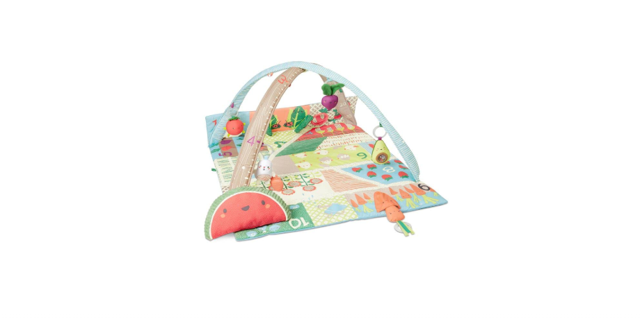  Skip Hop Tummy Time Mat, 3-in-1 Activity Baby Play Gym, Age 0+, Farmstand Grow & Play, Green