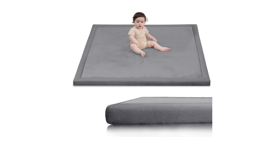  Infantino Foldable Soft Foam Play Mat, Baby Play Mat for Tummy Time & Floor Play, Lightweight, Easy to Store, Wipeable, Multicolor