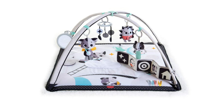  Tiny Love Baby Tummy Time Play Mat, Gymini Deluxe Baby Play Mats for Floor, Magical Tales Black & White Activity Gym