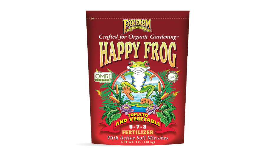  Fox Farm Happy Frog Tomato and Vegetable Fertilizer - Dry Tomato Fertilizer for Strong Growth, Plant Resistance, and Root Efficiency, NPK 5-7-3 (4 lb Bag)