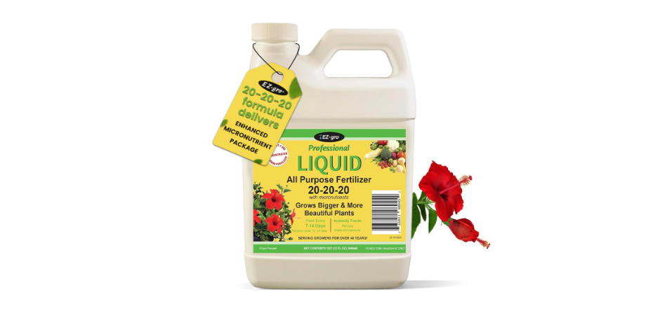  EZ-GRO 20 20 20 All Purpose Fertilizer - All Purpose Liquid Plant Food - Lawn, Flowers, Herbs, Vegetables - Best Way to Grow Healthy Plants - Garden-Growing...