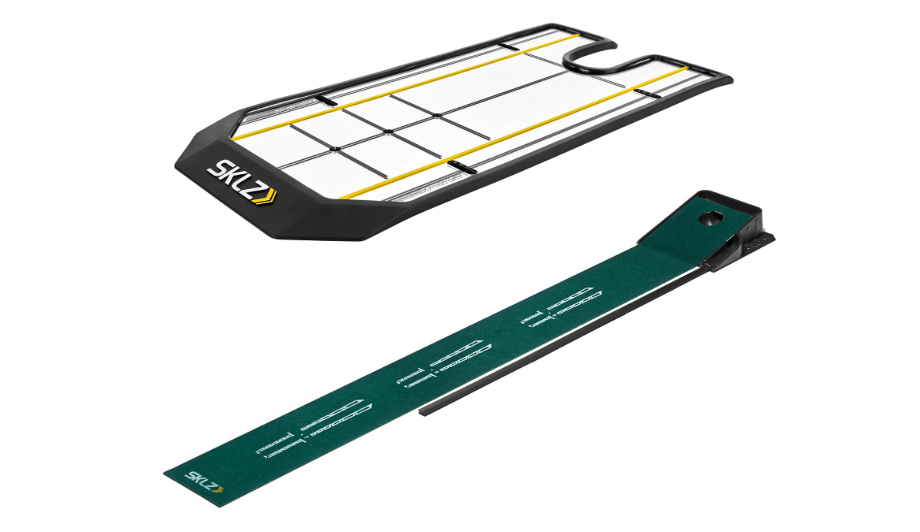  SKLZ Accelerator PRO - Indoor Golf Putting Mat with SKLZ True Line Putting Alignment Mirror - Improve Accuracy and Consistency Training Kit