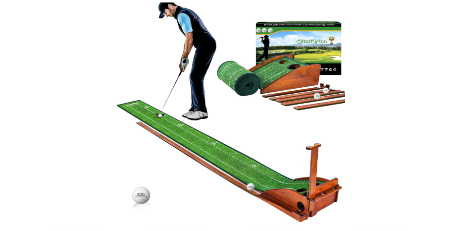  GimYaa Golf Putting mat Green Indoor and Outdoor with Auto Ball Return,Game Practice Golf Gifts for Home, Office, Backyard Indoor Golf and Outdoor Use,...