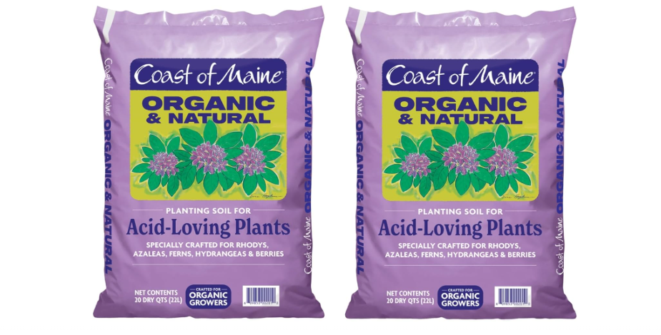  Coast of Maine, 20qt (Pack of 2) Organic and Natural Planting Soil for Acid-Loving Plants - Rhodys, Azaleas, Ferns, Hydrangeas & Berries