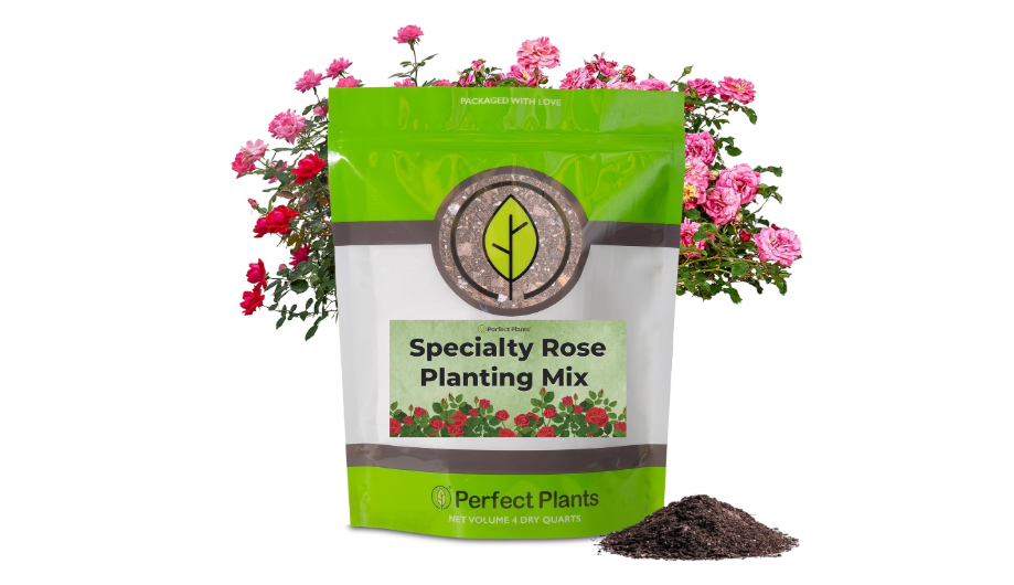  Specialty Rose Planting Mix by Perfect Plants | Premium Nutrients for Flowering Roses Such as Drift, Knockout, and Heirloom (4qt)