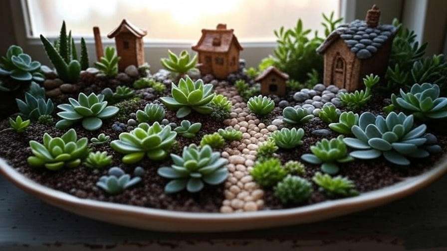  Whimsical fairy garden succulent plant arrangement for playful indoor setups 