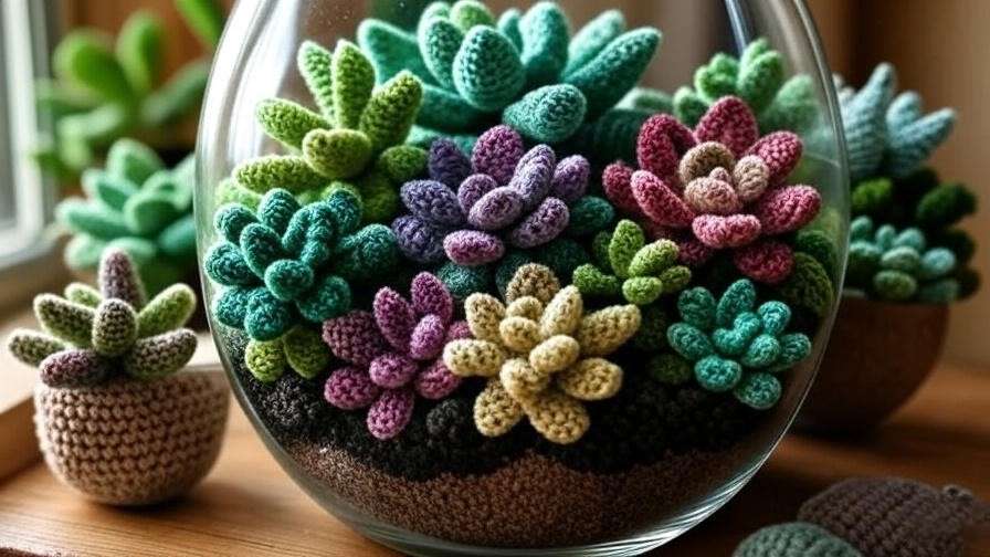 Advanced crochet succulent techniques for realistic textures and garden displays.