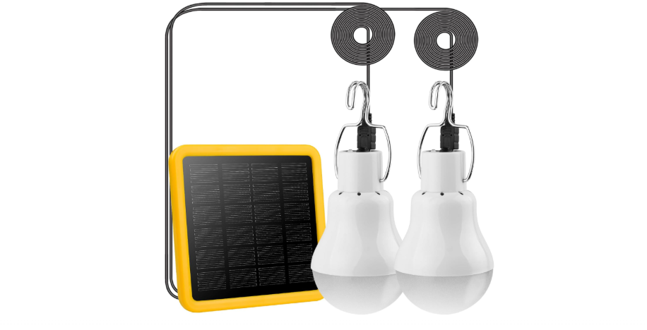 Lampelc Solar Light Bulbs for Indoor Home and Chicken Coop, Outdoor Waterproof Camping Lamps for Tent, Rechargeable LED Solar Lights for Shed, Night...