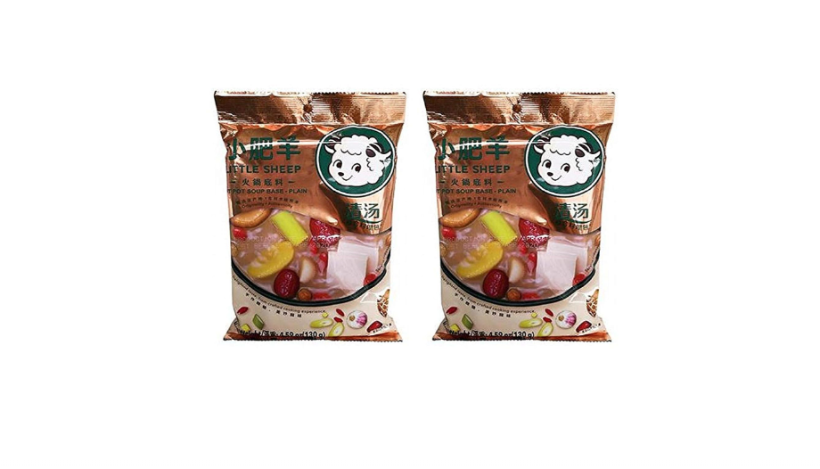  Little Sheep Hot Pot Soup Base Plain Flavor (2 Pack, Total of 260g)