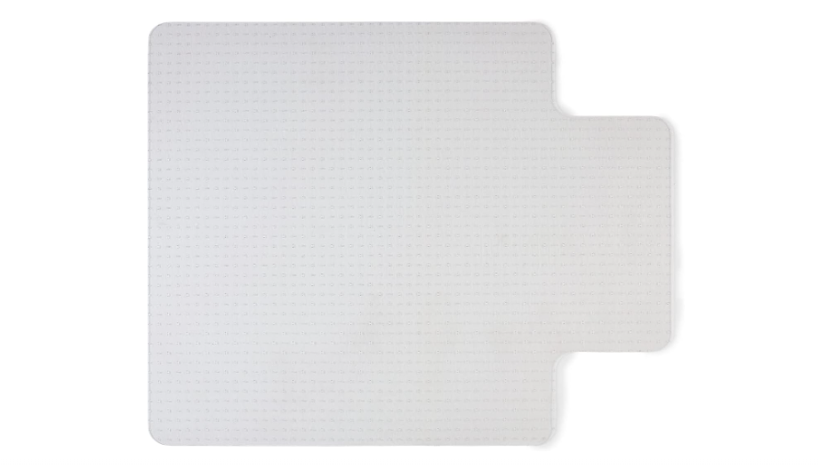  Staples Office Chair Mat, Clear Floor Mats with Lip, Flat-Pile Carpets, Extended Under-Desk Coverage, 53 x 45 Inch, Smooth Glide