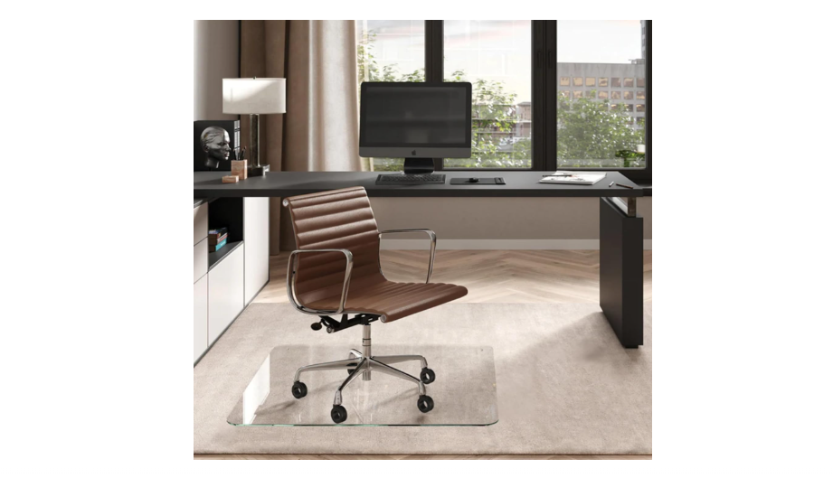  Vitrazza Glass Office Chair Mat – 42” x 42” Desk Mat with Ultra-Clear Safety Glass/Creates Smooth, Easy Glide/Protects Against Carpet Imprints/Perfect for...