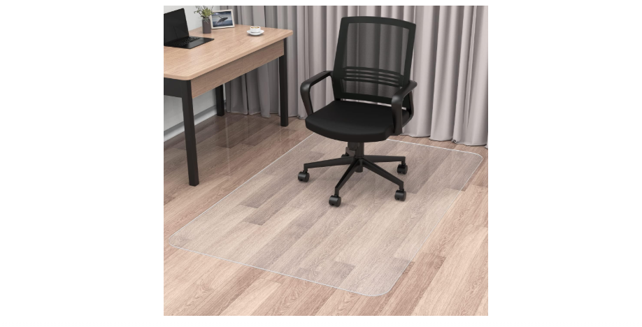 Blvornl Office Chair Mat for Hard Wood Floor, Sturdy Plastic Protector Floor Mat for Office Chair, Rectangle Transparent PVC Computer Hard Floor Chair Mat...