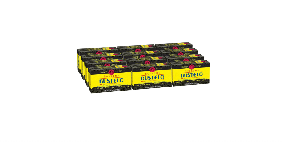  Café Bustelo Supreme by Bustelo Espresso Style Dark Roast Ground Coffee Brick, 10 Ounces (Pack of 12)