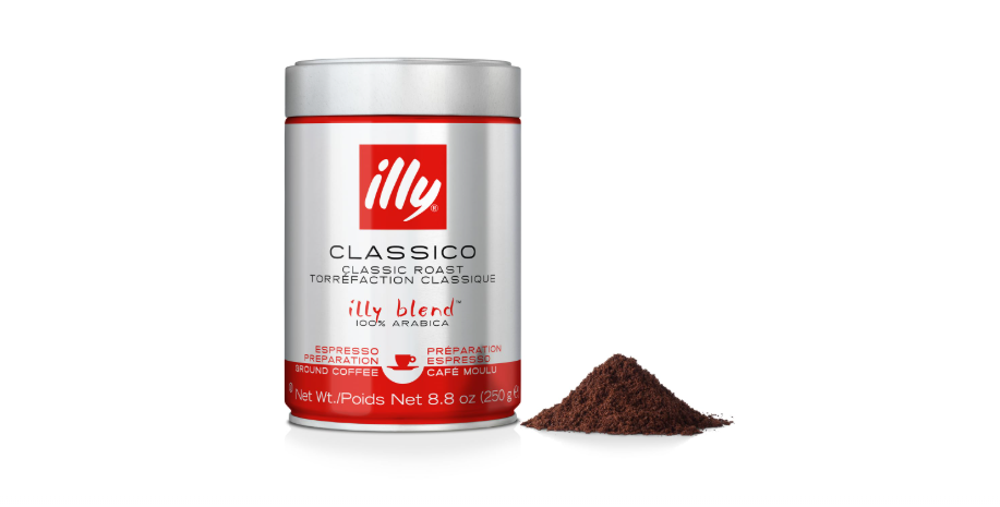  Illy Classico Ground Espresso Coffee, Medium Roast Roast With Notes Of Chocolate & Caramel, 100% Arabica, 8.8 Ounce (Pack Of 1)