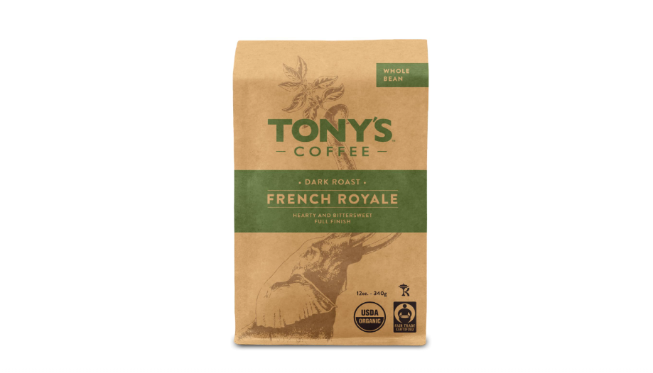  Tony's Coffee, French Royale (12oz), Dark Roast Whole Bean Coffee, Organic and Fair Trade